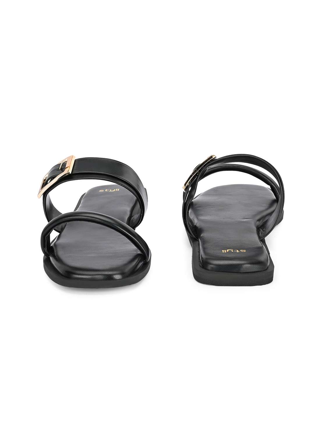 women black slip on flat sandal - 22083540 -  Standard Image - 3