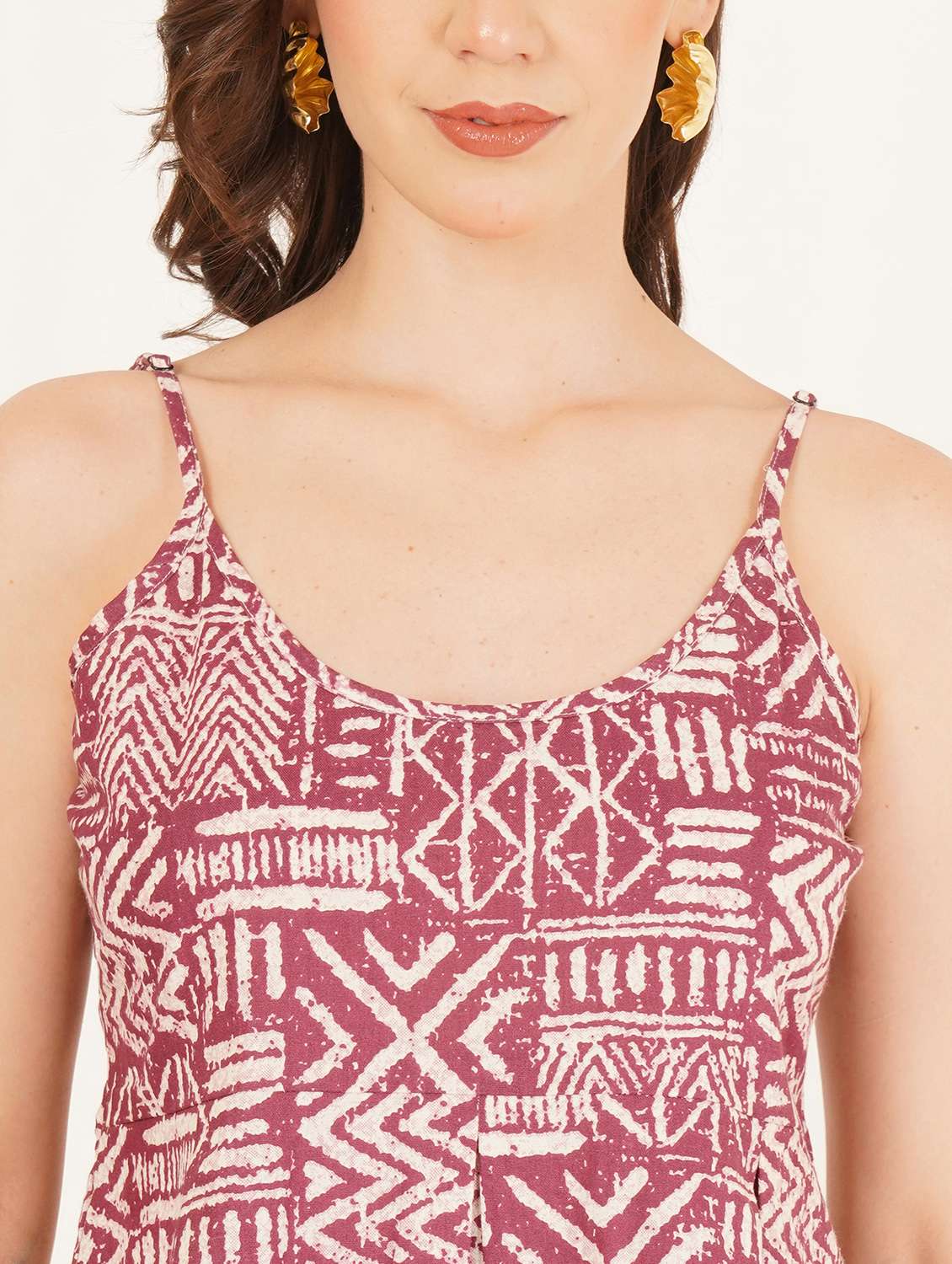 women printed shoulder strap peplum top - 22083637 - Standard Image - 8