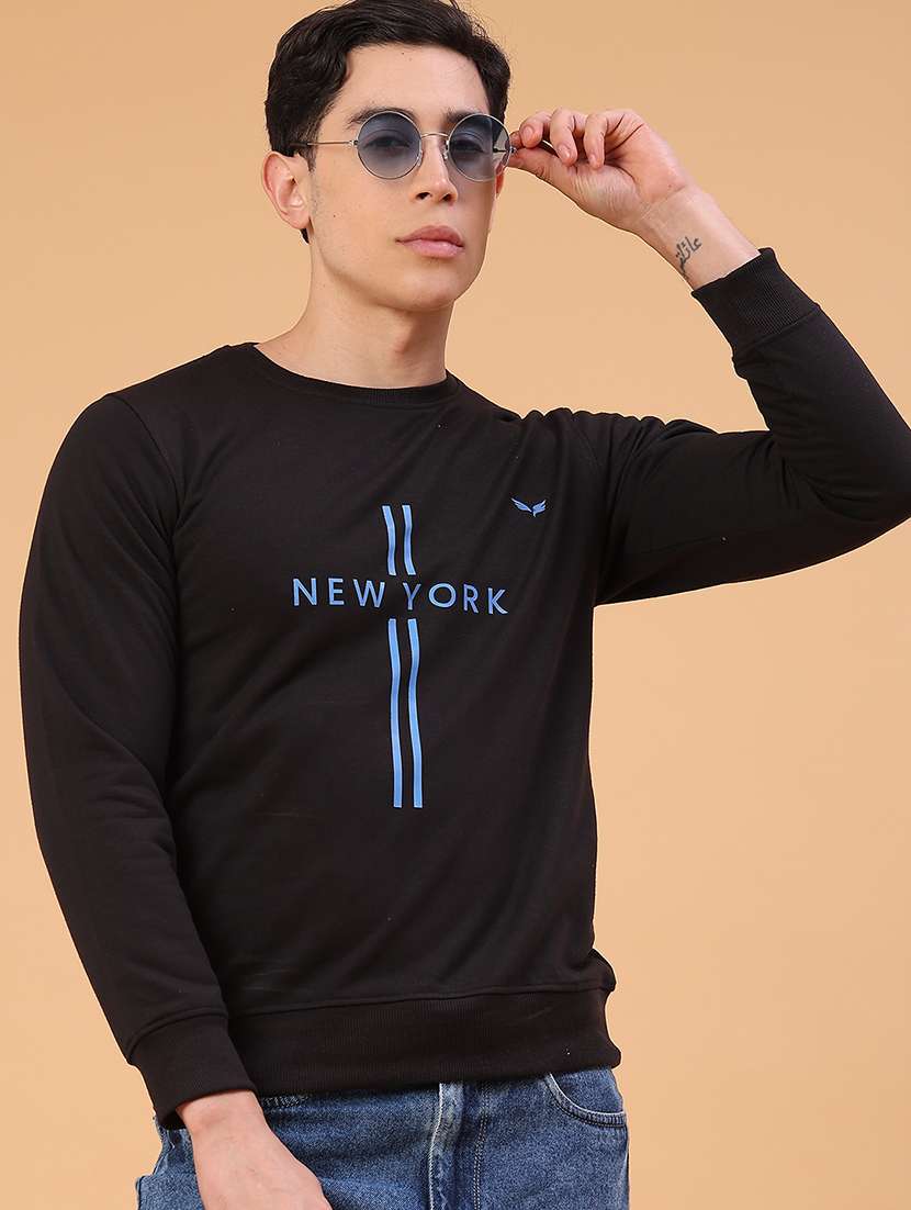 men printed long sleeve sweatshirt