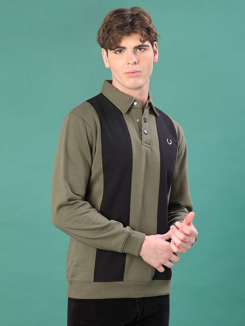 men color block long sleeve regular fit sweatshirt - 22083882 -  Standard Image - 3