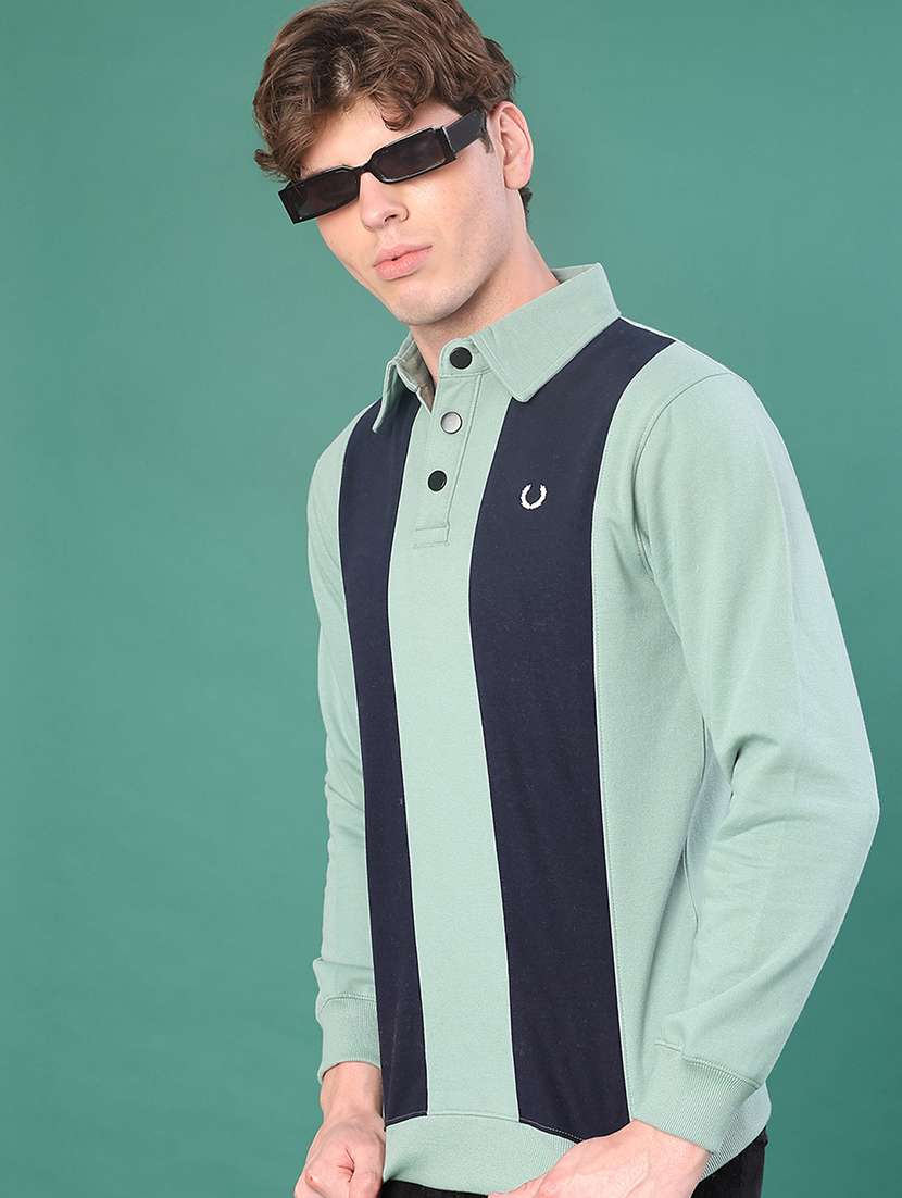 men color block long sleeve regular fit sweatshirt