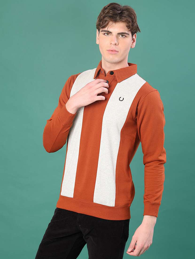 men color block long sleeve regular fit sweatshirt - 22083885 -  Standard Image - 3