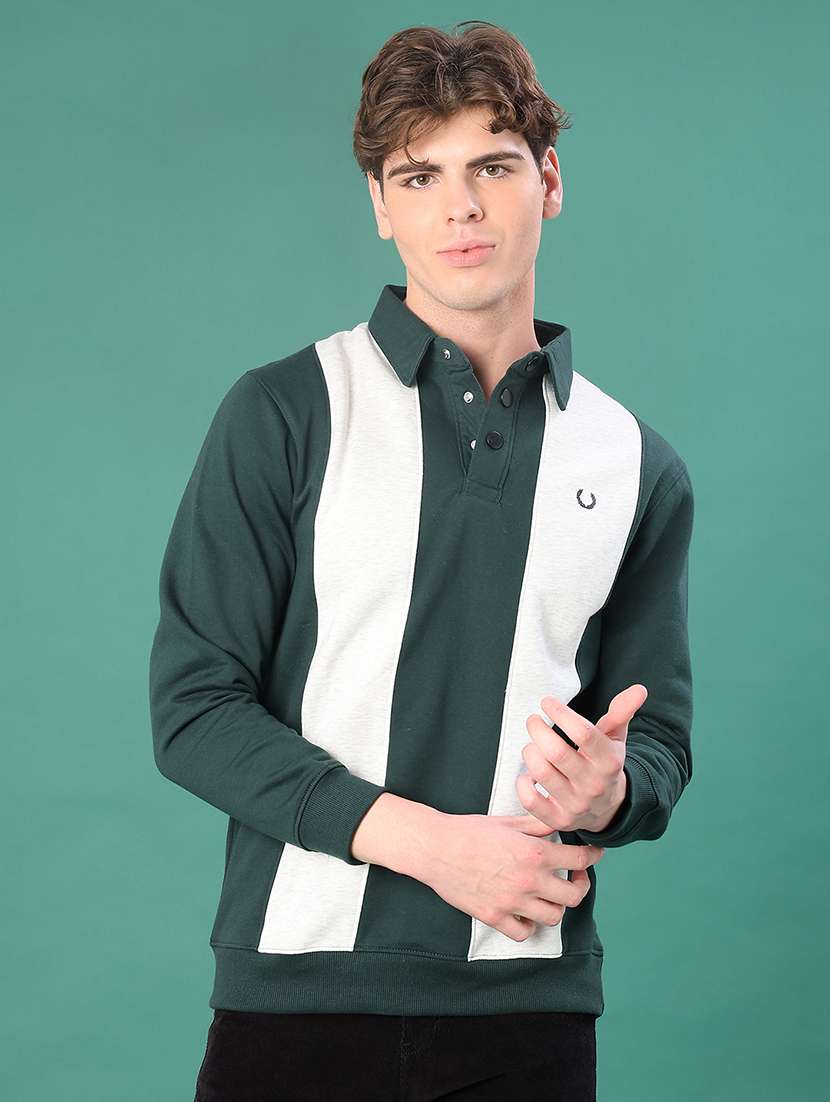 men color block long sleeve regular fit sweatshirt - 22083886 -  Standard Image - 3