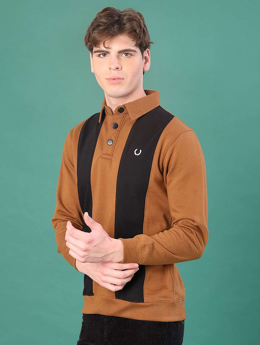 men color block long sleeve regular fit sweatshirt - 22083889 -  Standard Image - 3