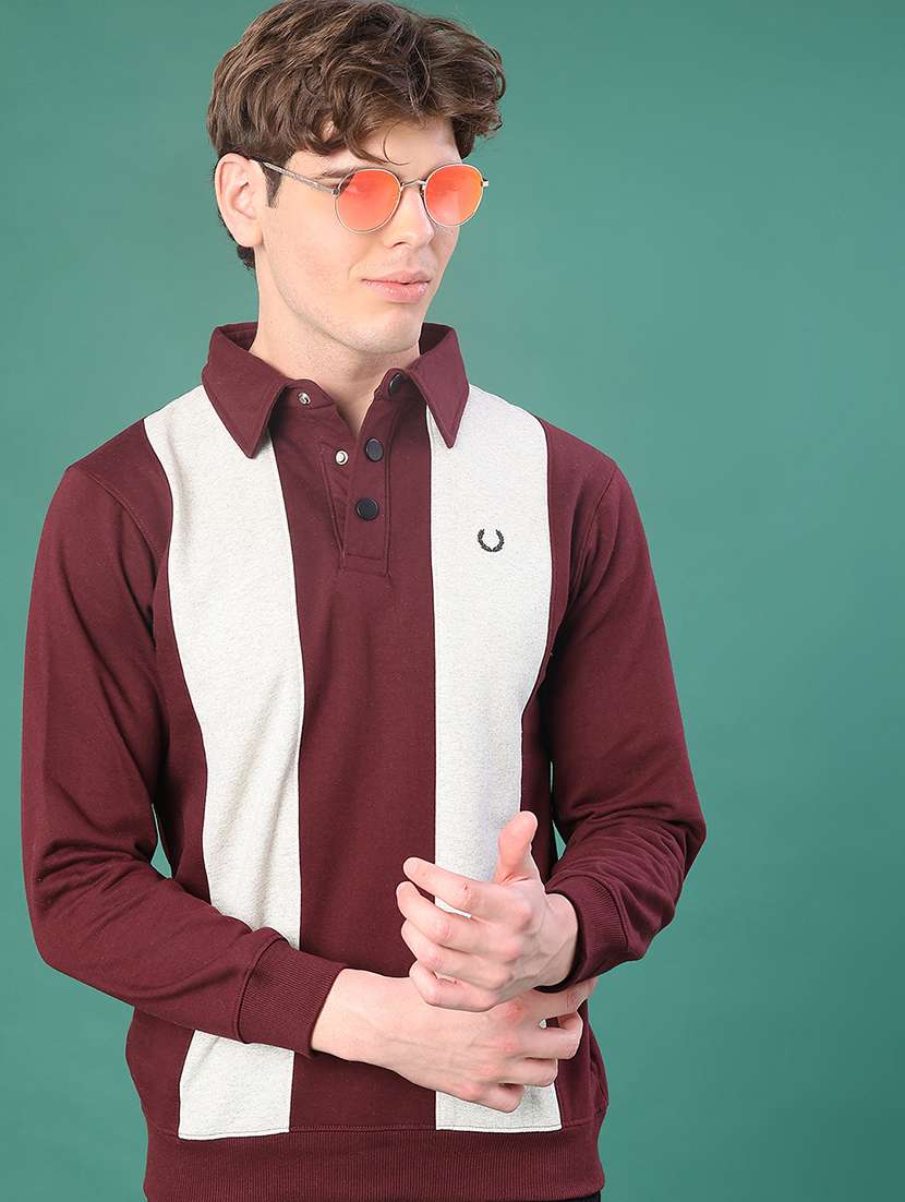 men color block long sleeve regular fit sweatshirt