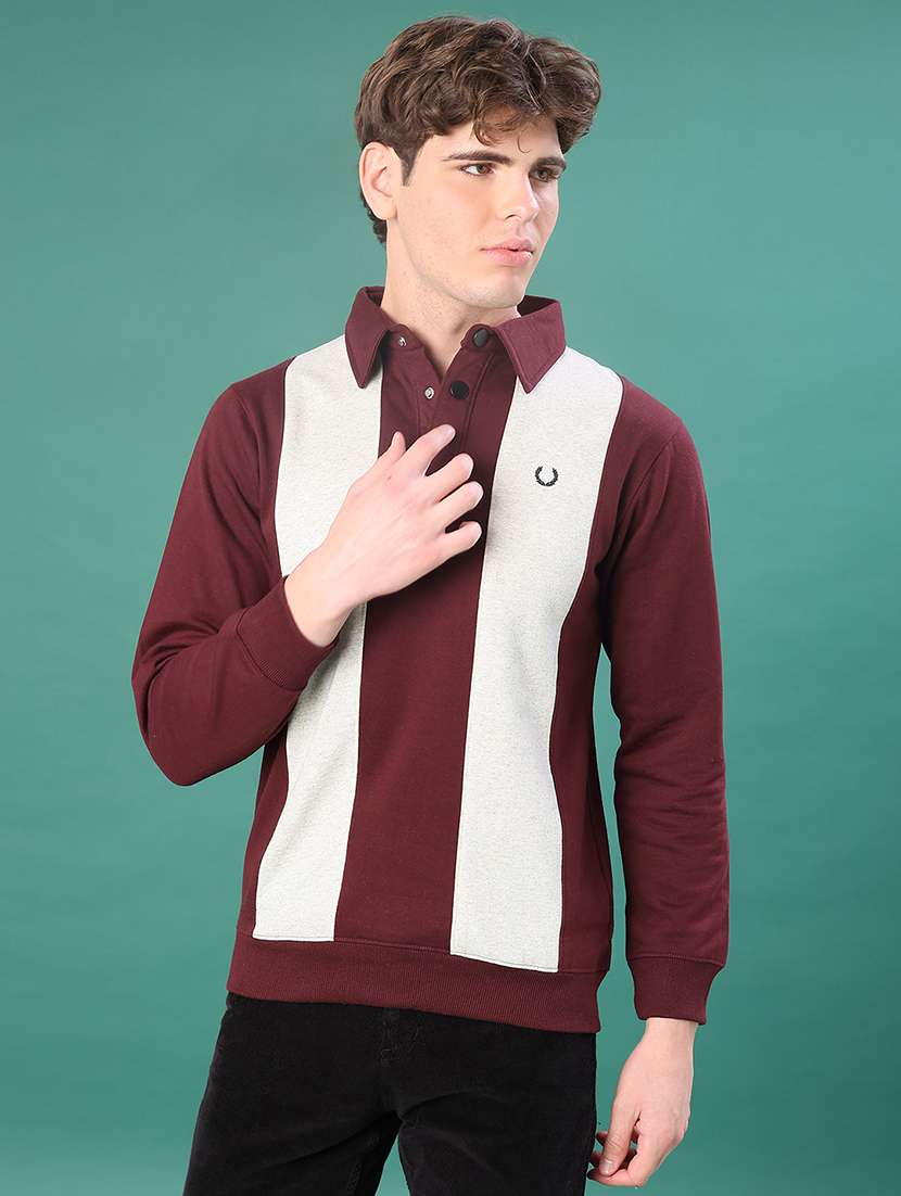 men color block long sleeve regular fit sweatshirt - 22083890 -  Standard Image - 3