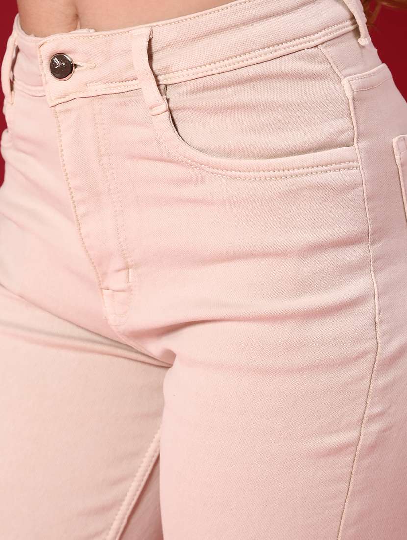 women solid high rise straight fit jean - 22083926 -  Standard Image - 5