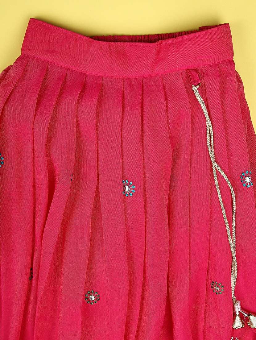 girls solid with work sleeveless lehenga choli set - 22083984 -  Standard Image - 5