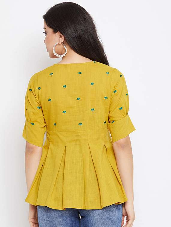 women embroidered puff sleeve peplum top - 22084103 -  Standard Image - 3