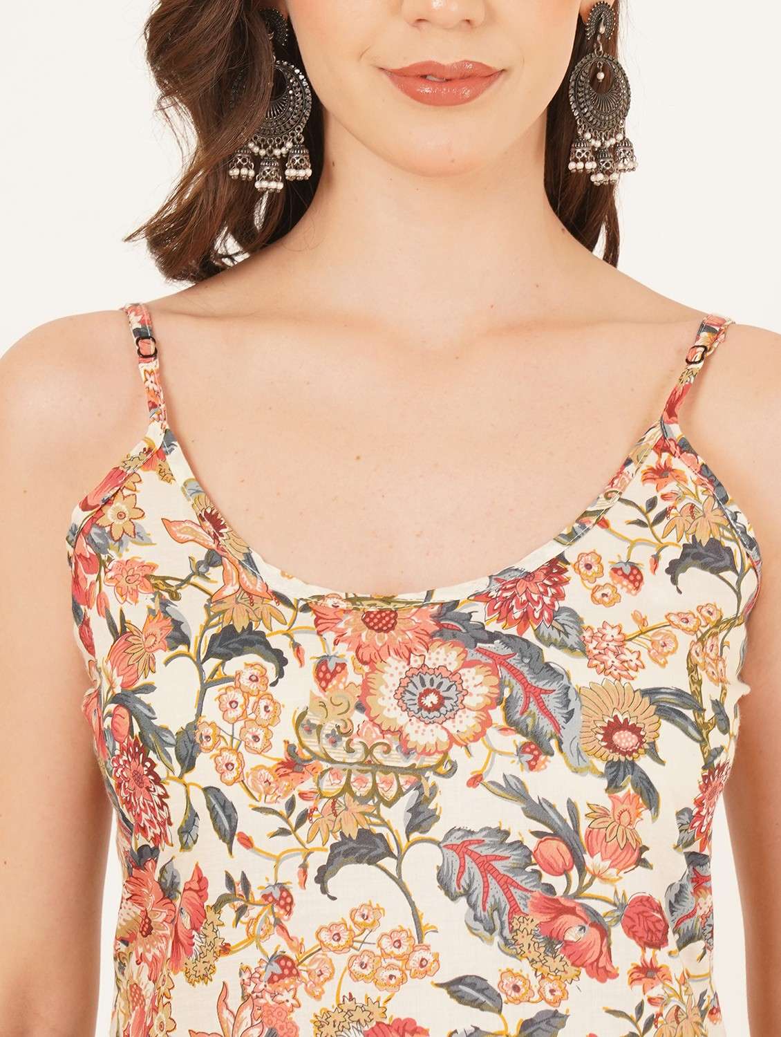 women floral printed sleeveless straight kurta - 22084200 - Standard Image - 3