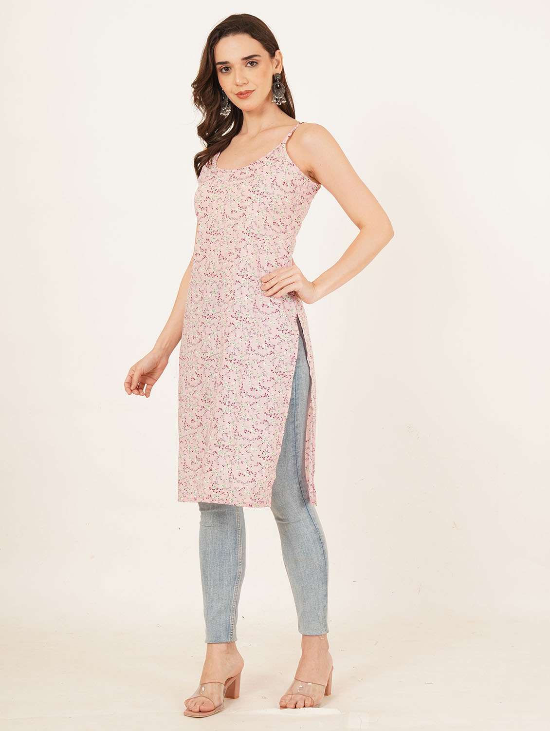 women floral printed sleeveless straight kurta - 22084201 - Standard Image - 5