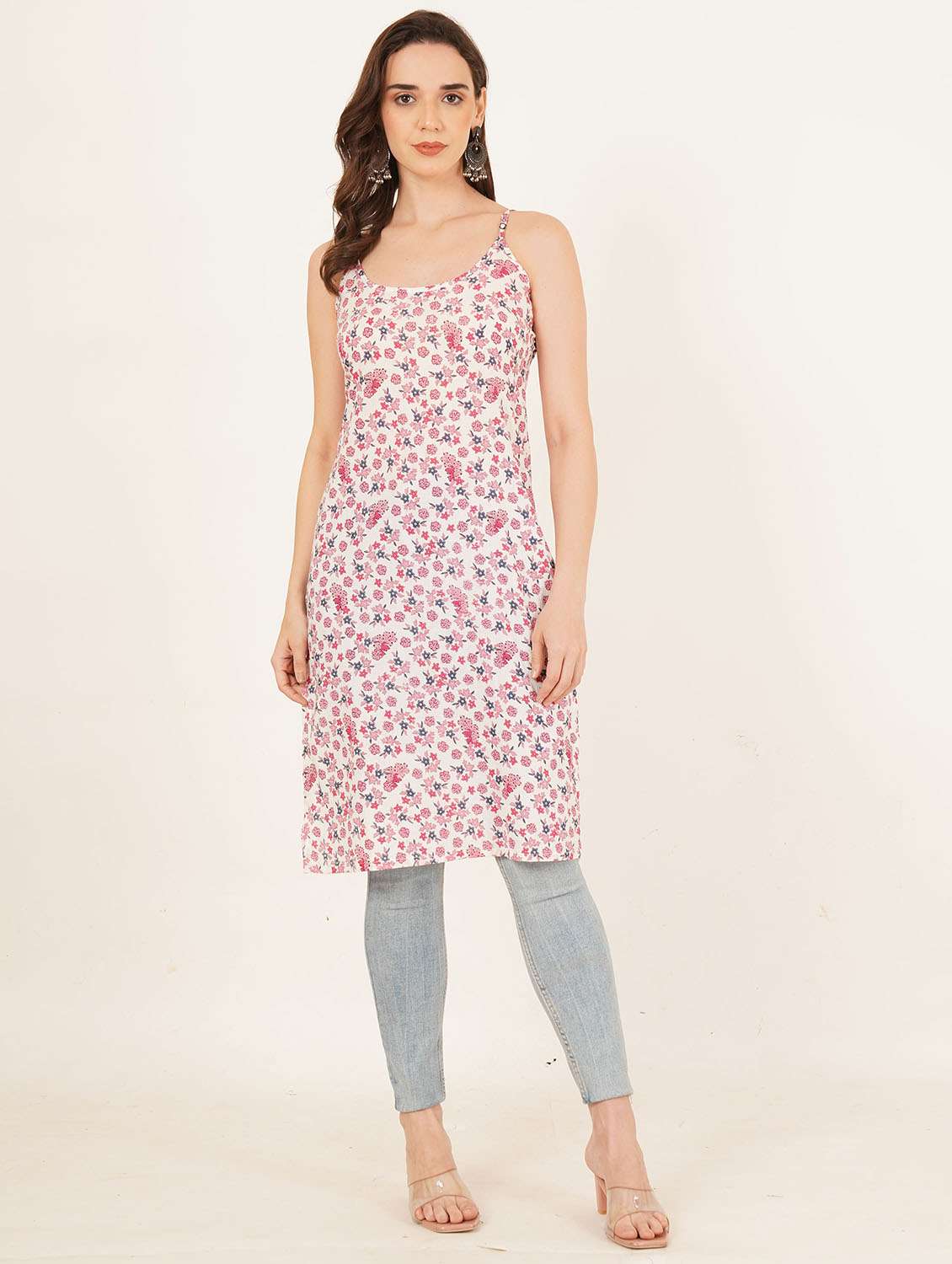 women floral printed sleeveless straight kurta - 22084202 - Standard Image - 5