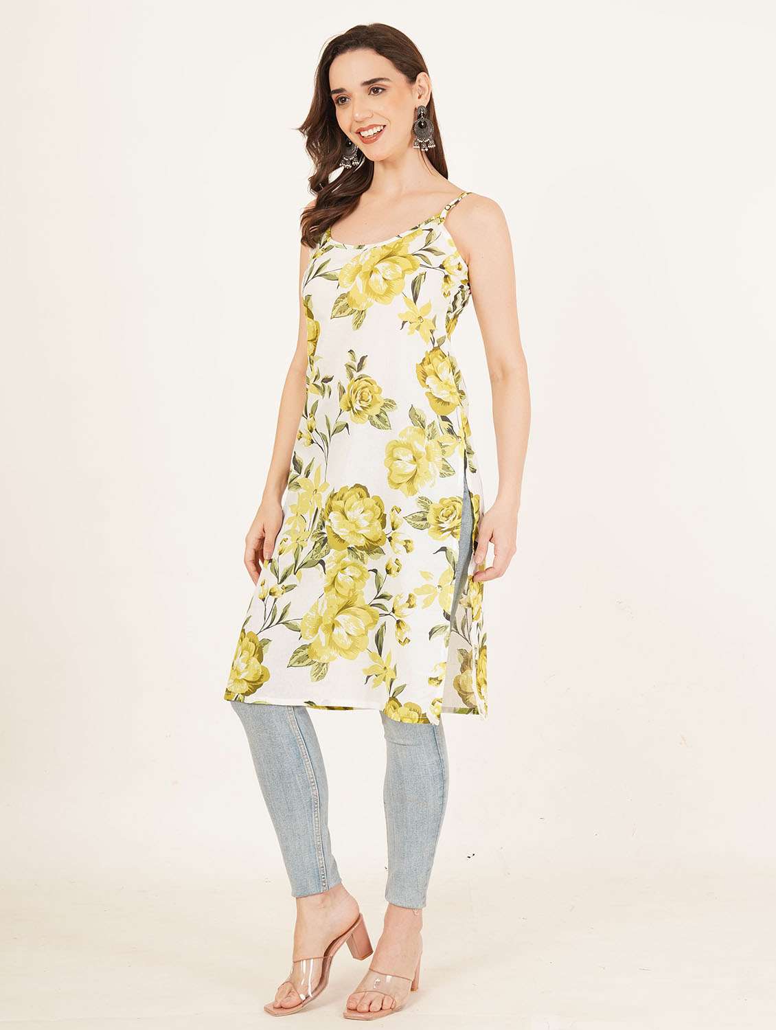 women floral printed sleeveless straight kurta - 22084203 - Standard Image - 5