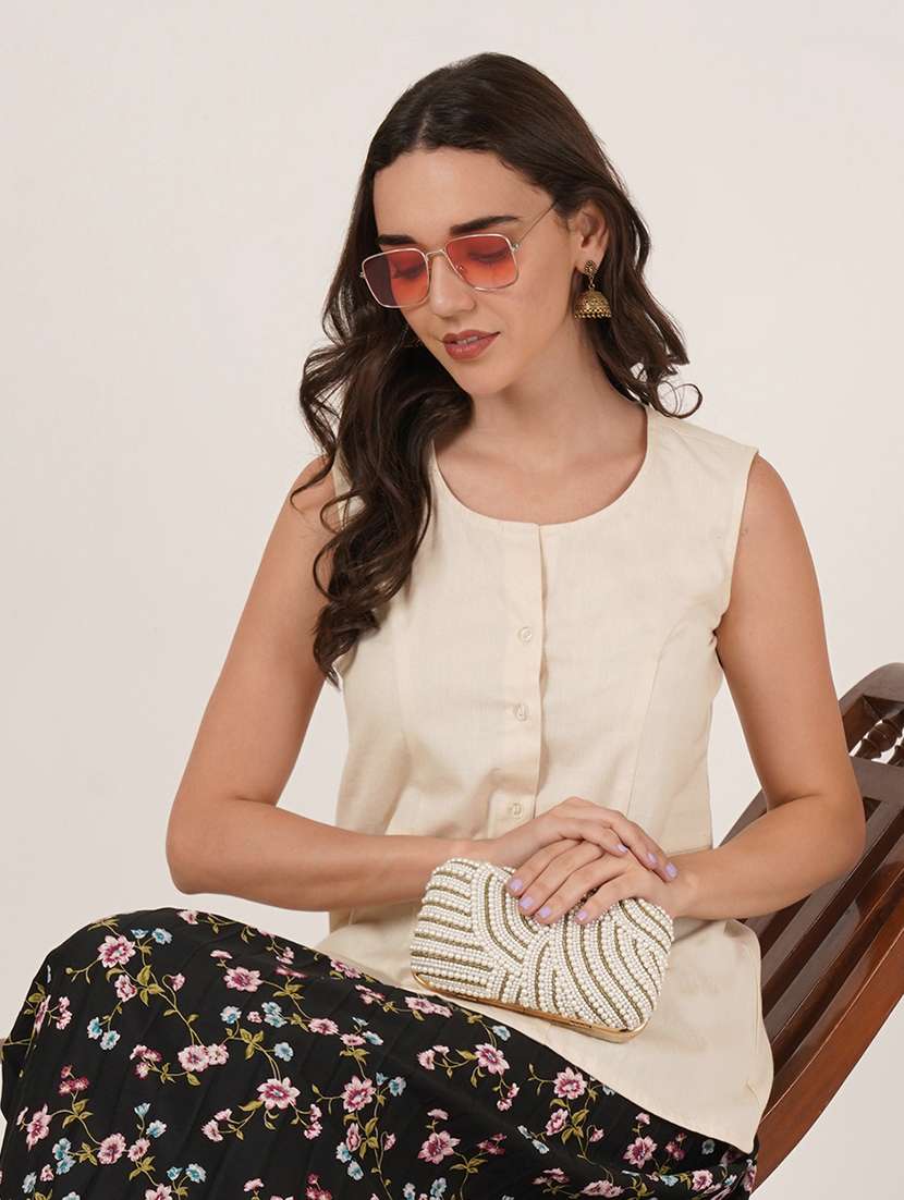 women solid sleeveless a-line kurti - 22084224 - Zoom Image - 0