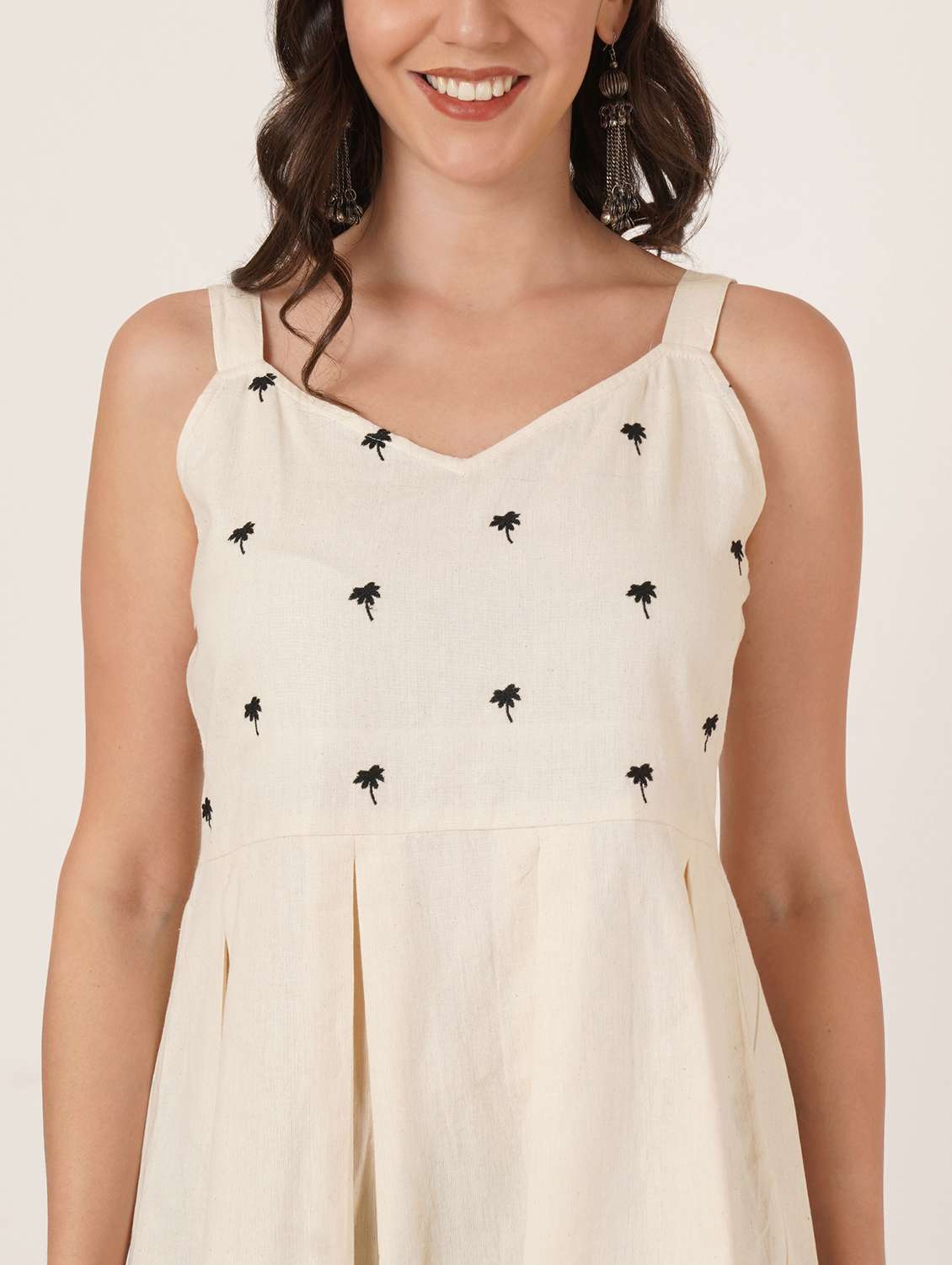 women embroidered shoulder strap a-line kurti - 22084225 - Standard Image - 3