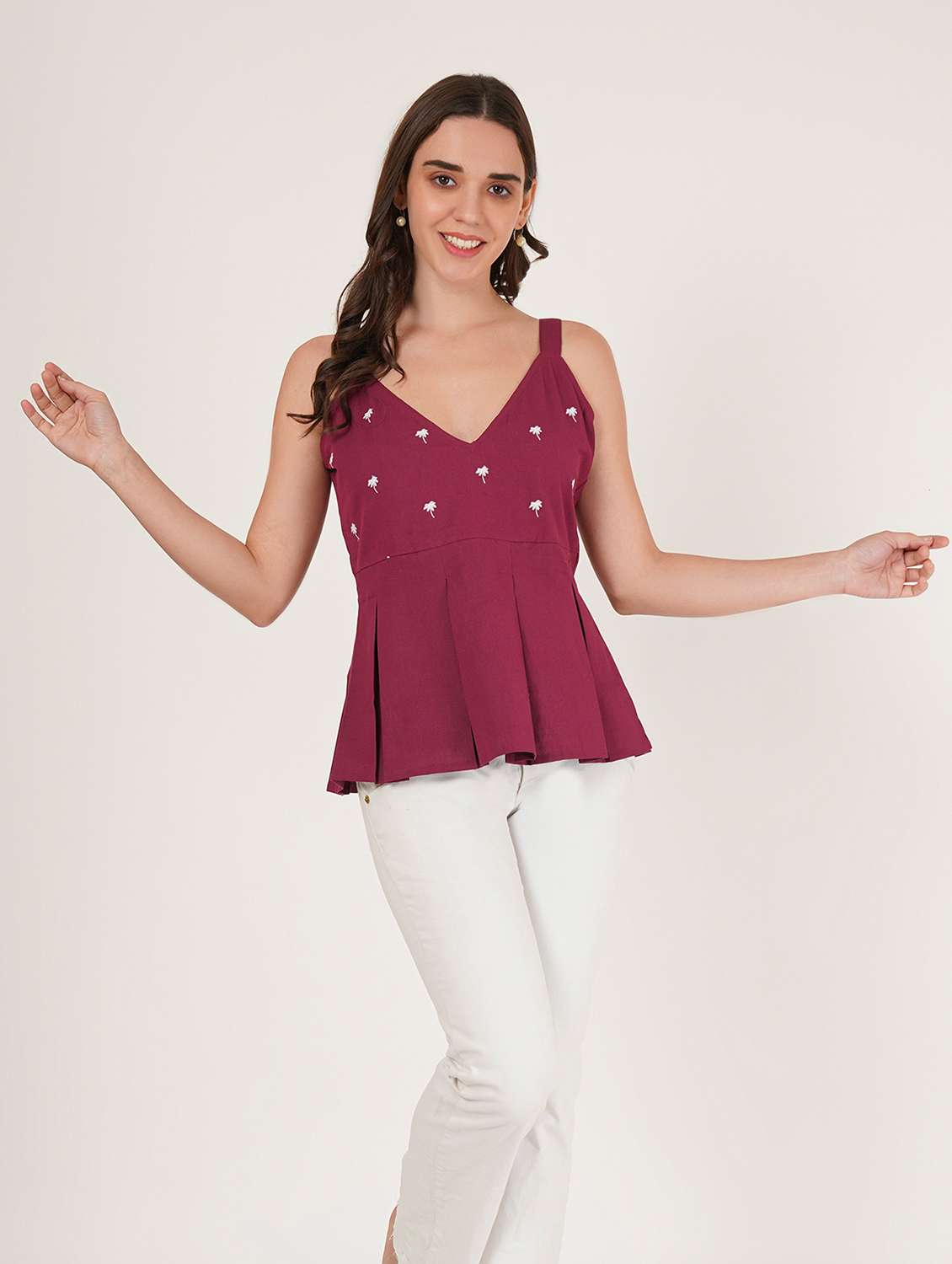 women embroidered shoulder strap a-line kurti - 22084227 -  Standard Image - 5