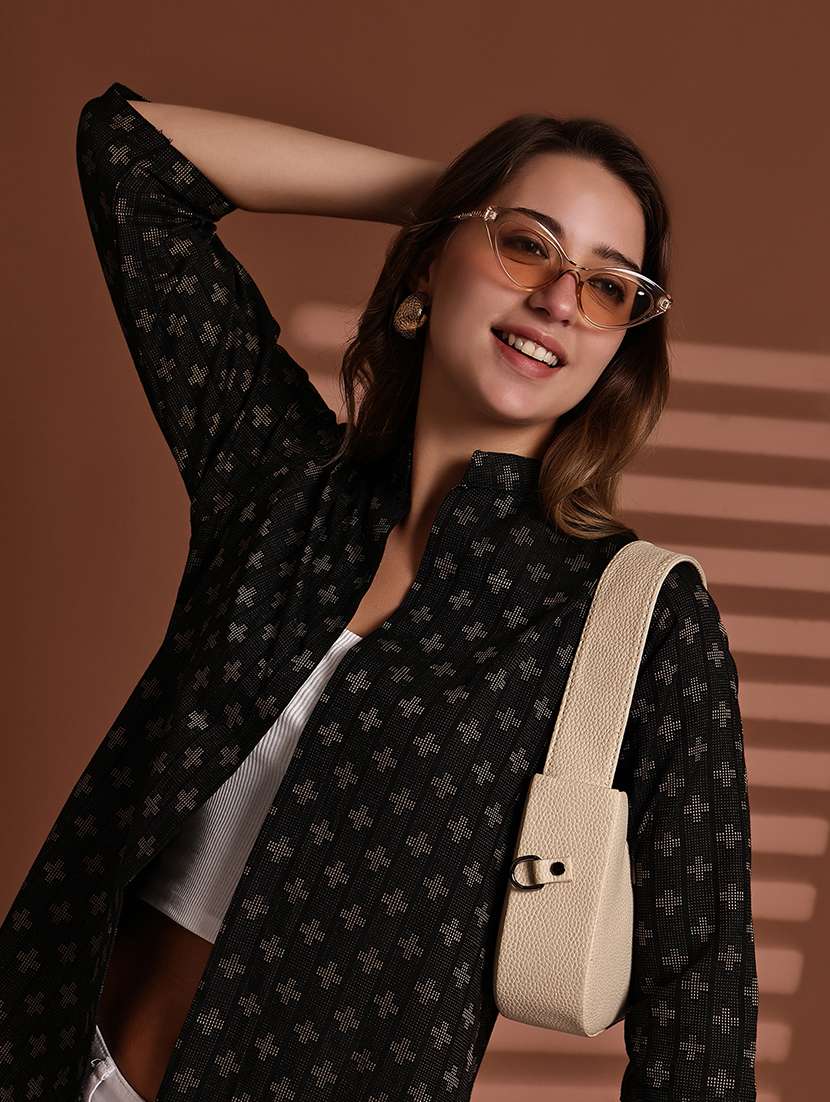 black cotton shrug - 22084524 -  Standard Image - 5
