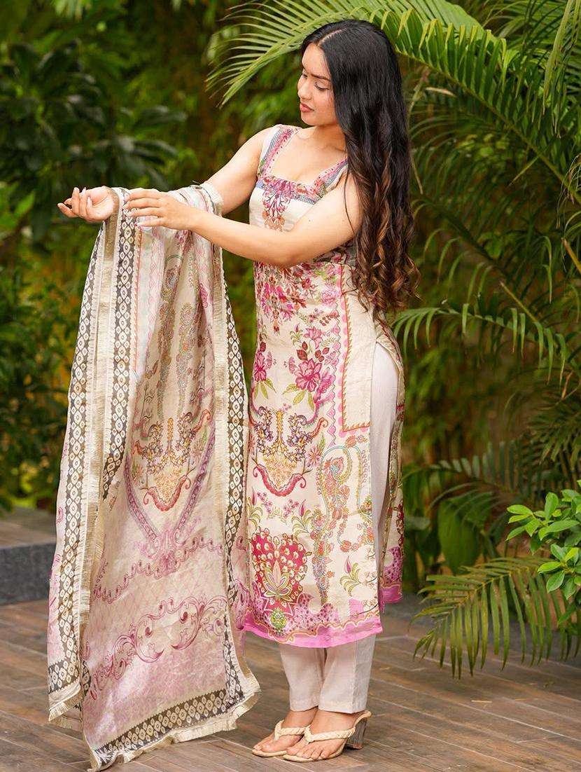 women printed sleeveless kurta pant with dupatta set - 22084531 -  Standard Image - 3