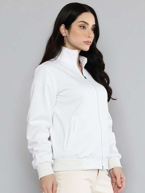 women white solid long sleeve bomber jacket - 22084553 - Zoom Image - 0