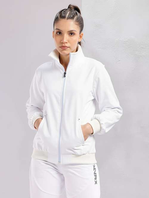 women white solid long sleeve bomber jacket - 22084560 -  Standard Image - 0
