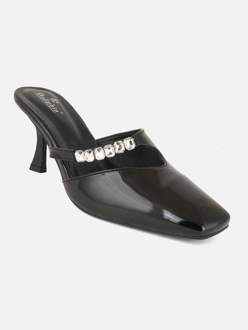 women solid slip on kitten heel mule - 22084606 -  Standard Image - 3