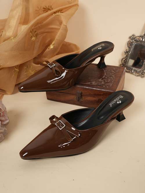 women solid slip on kitten heel mules - 22084608 - Standard Image - 0