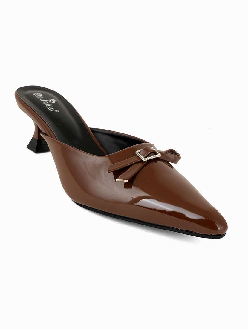 women solid slip on kitten heel mules - 22084608 - Standard Image - 3