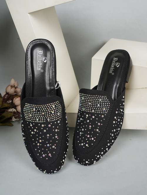 women black embellished slip on mule - 22084610 -  Standard Image - 0