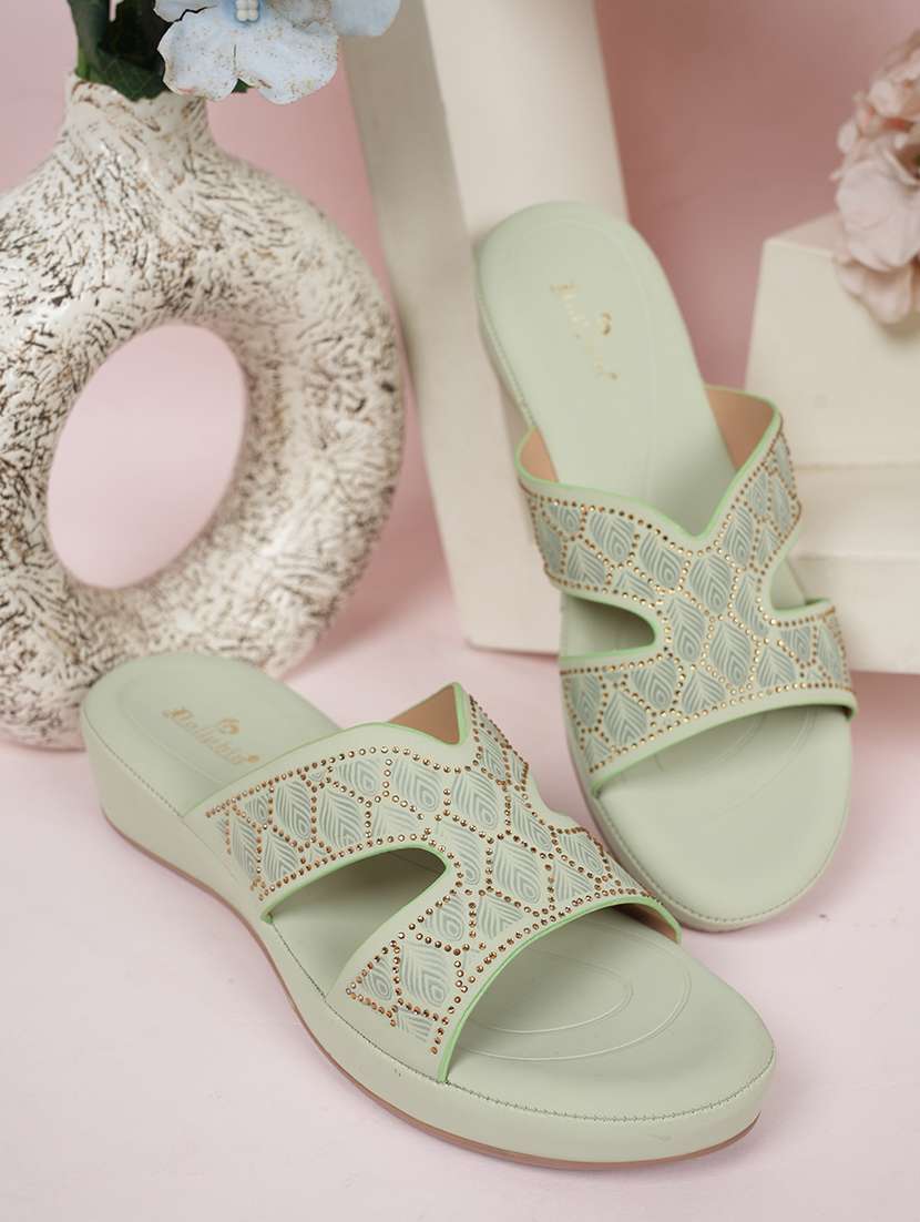 women solid slip on wedges - 22084637 - Zoom Image - 0
