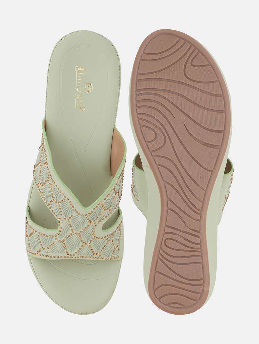 women solid slip on wedges - 22084637 - Standard Image - 5