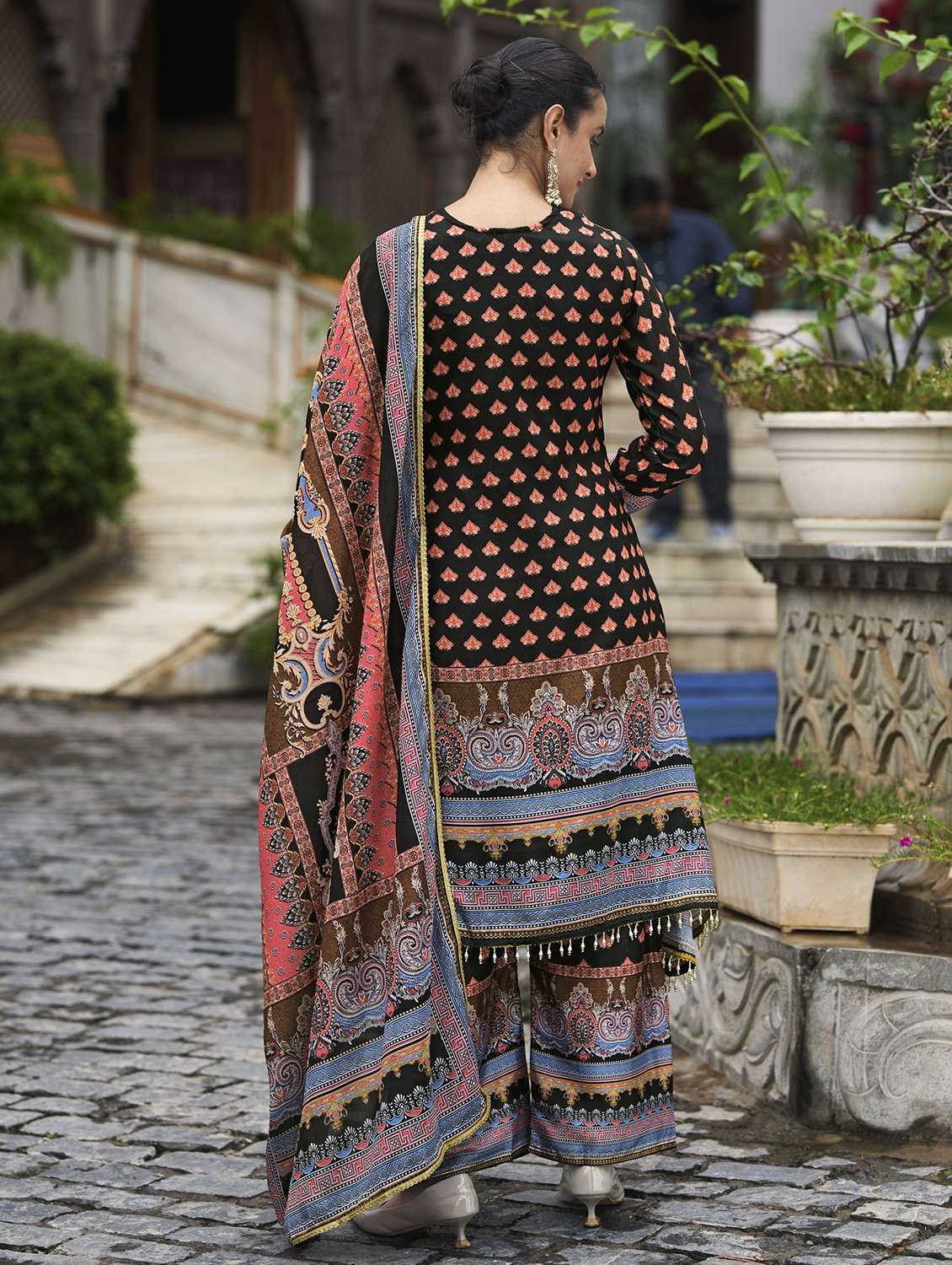 multi colored chiffon suit  set - 22084653 -  Standard Image - 3