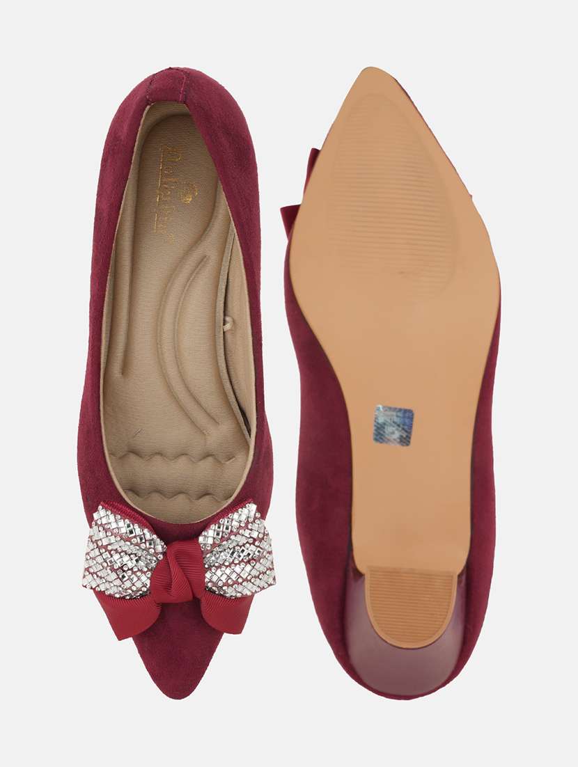 women maroon slip on pump - 22084673 - Standard Image - 5