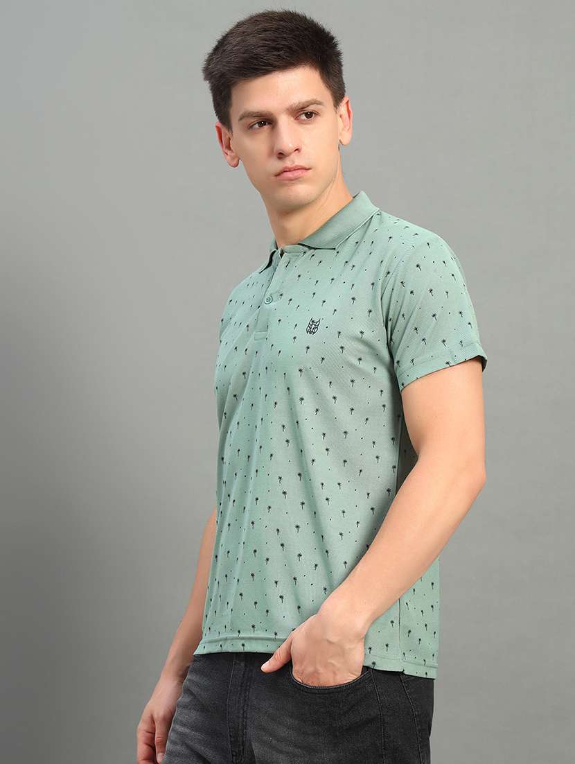men printed short sleeve regular fit polo t-shirt - 22084677 - Zoom Image - 0