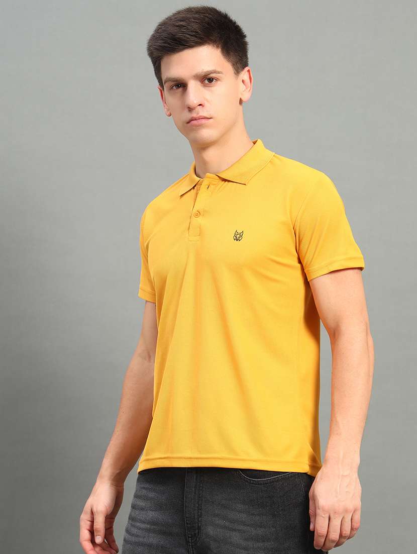 men solid short sleeve regular fit polo t-shirt