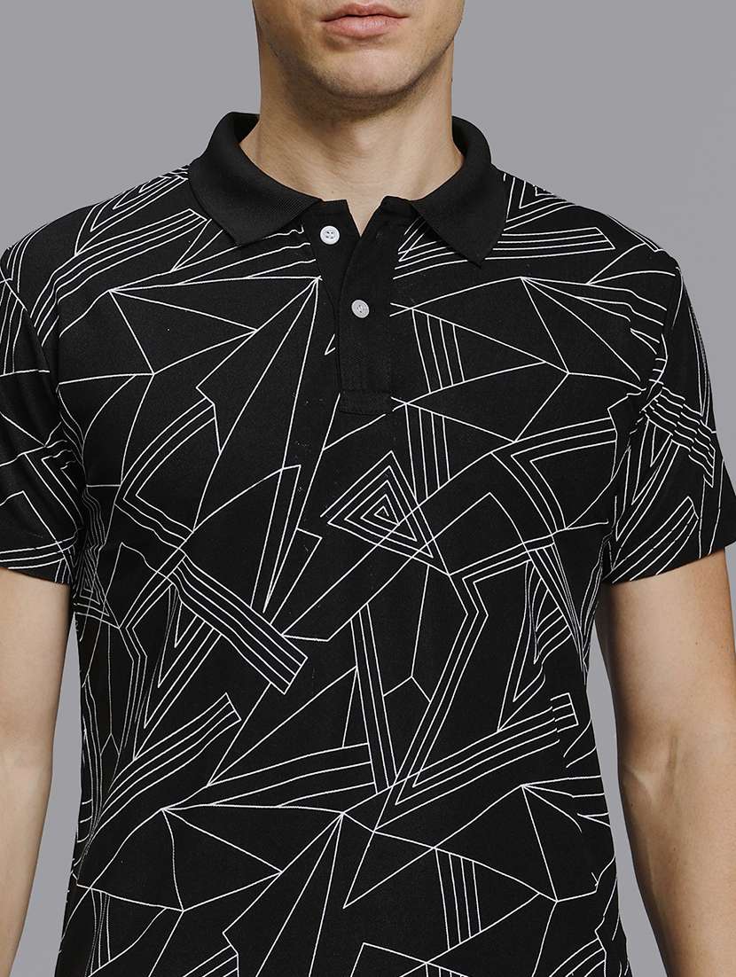 men all over print short sleeve regular fit polo t-shirt - 22084697 -  Standard Image - 3