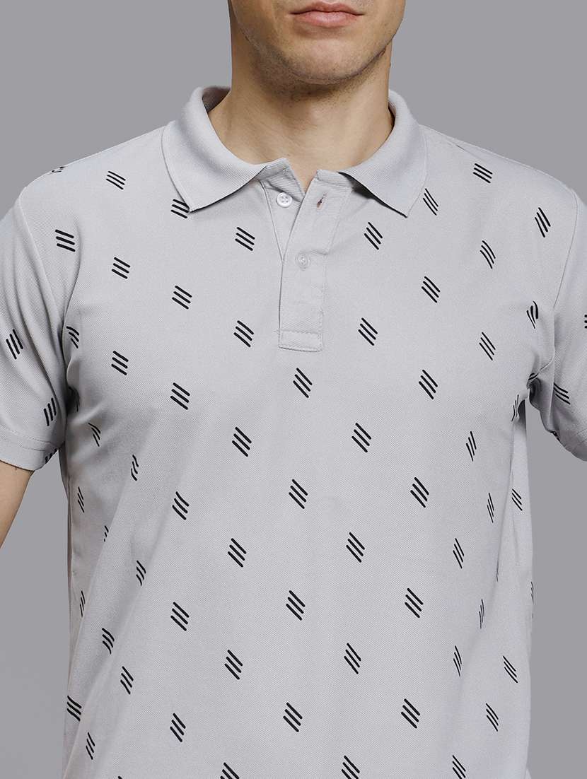 men all over print short sleeve regular fit polo t-shirt - 22084699 -  Standard Image - 3