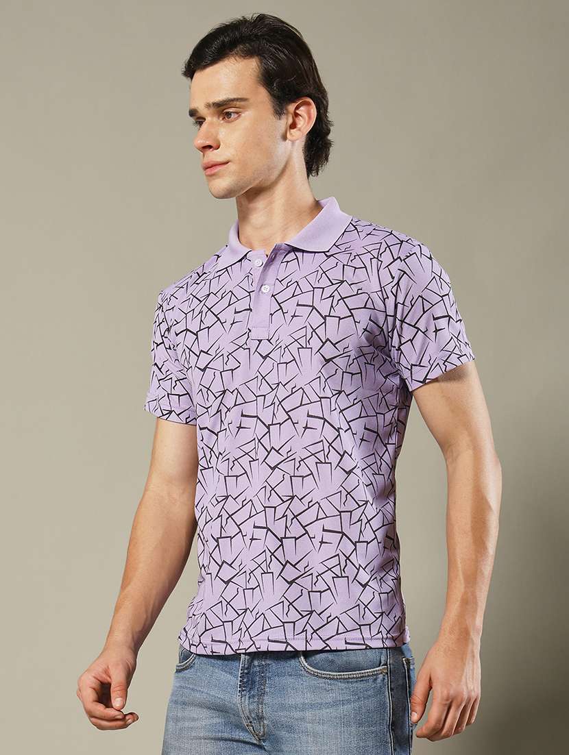 men printed short sleeve regular fit polo t-shirt - 22084712 - Zoom Image - 0