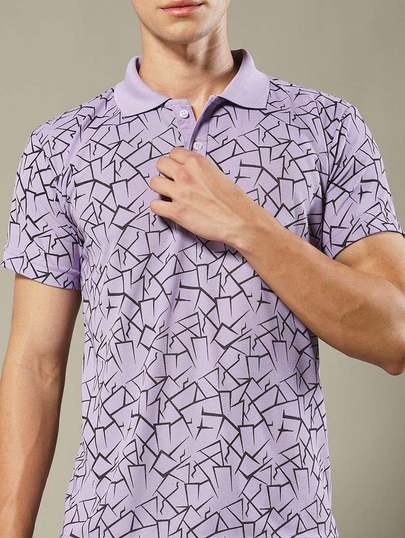men printed short sleeve regular fit polo t-shirt - 22084712 - Standard Image - 3