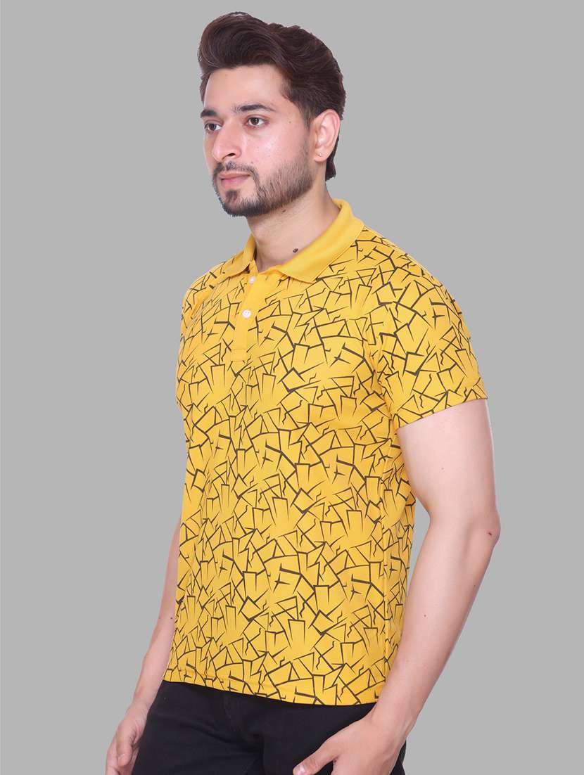 men printed short sleeve regular fit polo t-shirt