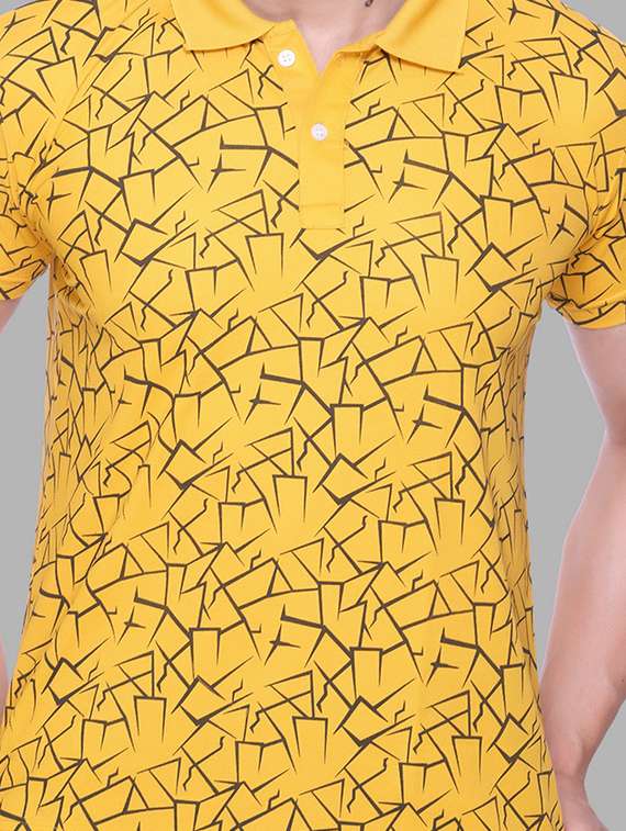 men printed short sleeve regular fit polo t-shirt - 22084713 -  Standard Image - 3