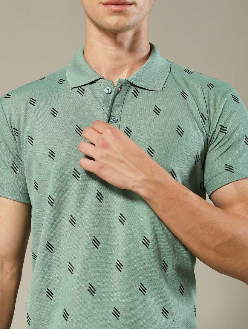 men printed short sleeve regular fit polo t-shirt - 22084714 - Standard Image - 3