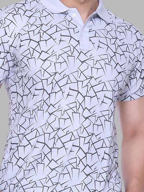 men printed short sleeve regular fit polo t-shirt - 22084717 -  Standard Image - 3