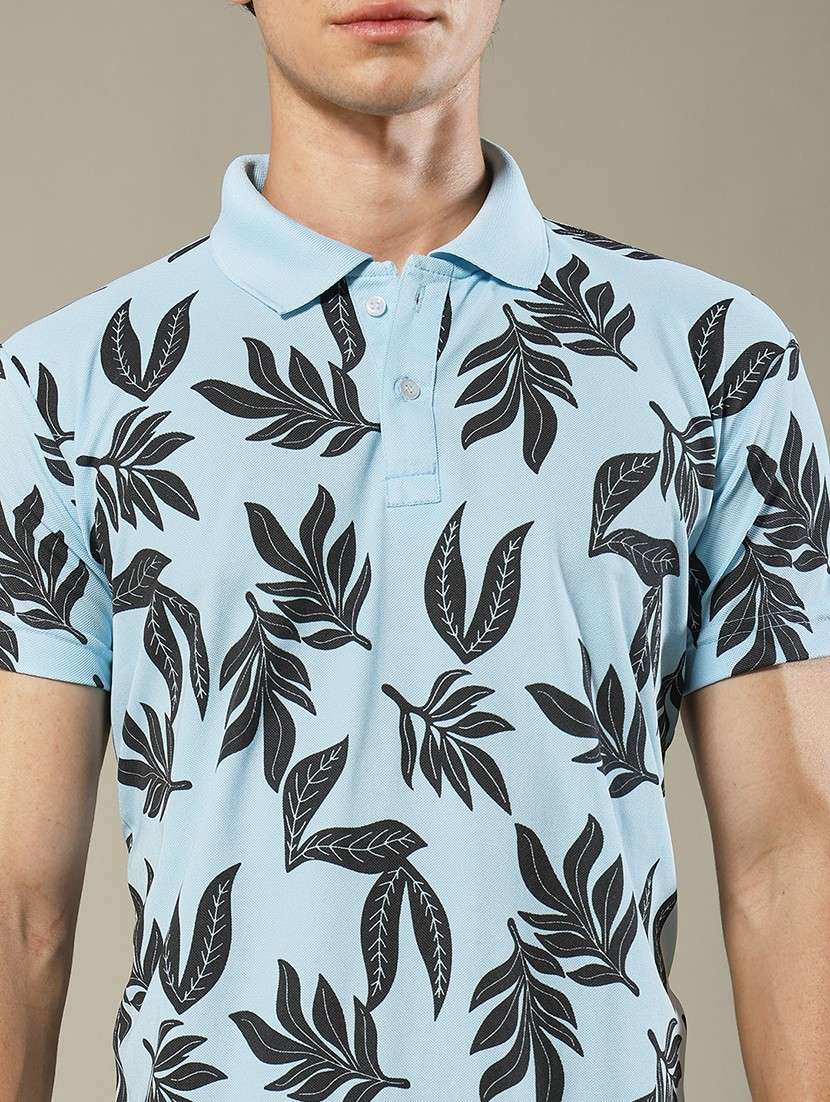 men printed short sleeve regular fit polo t-shirt - 22084723 -  Standard Image - 3