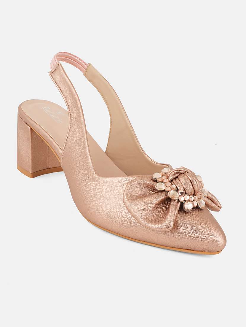 women solid back strap block heel sandals - 22084743 - Standard Image - 3
