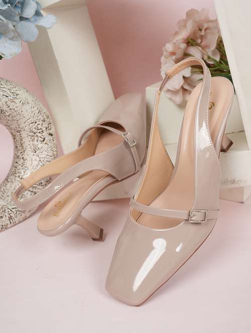 women solid back strap kitten heel sandals - 22084744 -  Standard Image - 0
