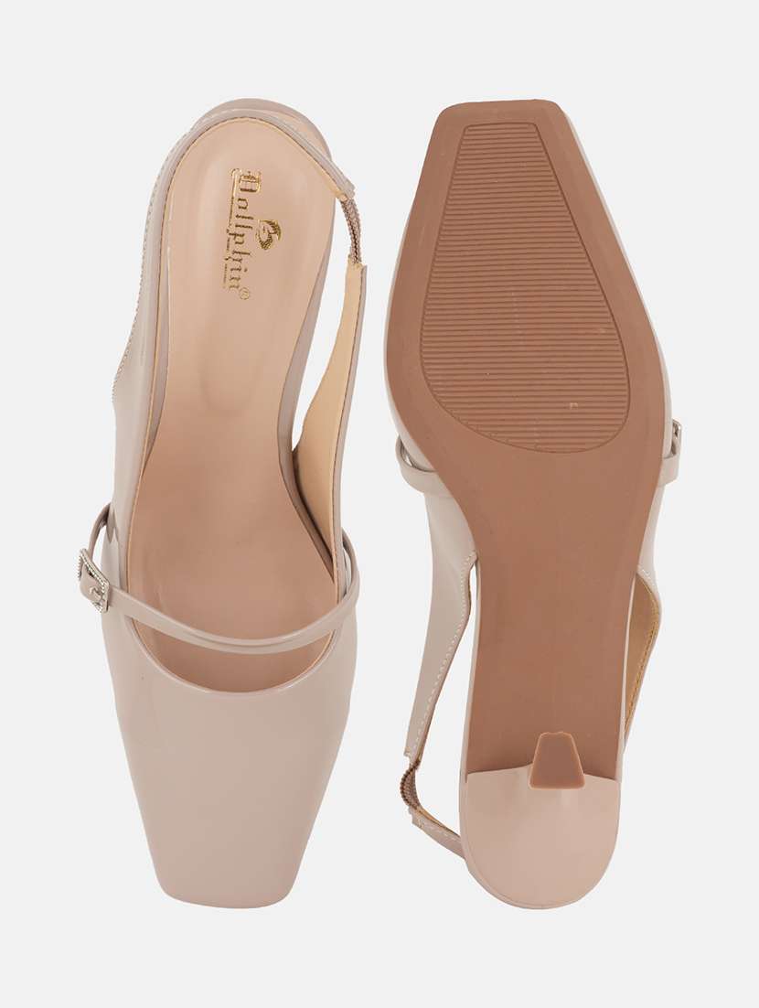 women solid back strap kitten heel sandals - 22084744 - Standard Image - 5