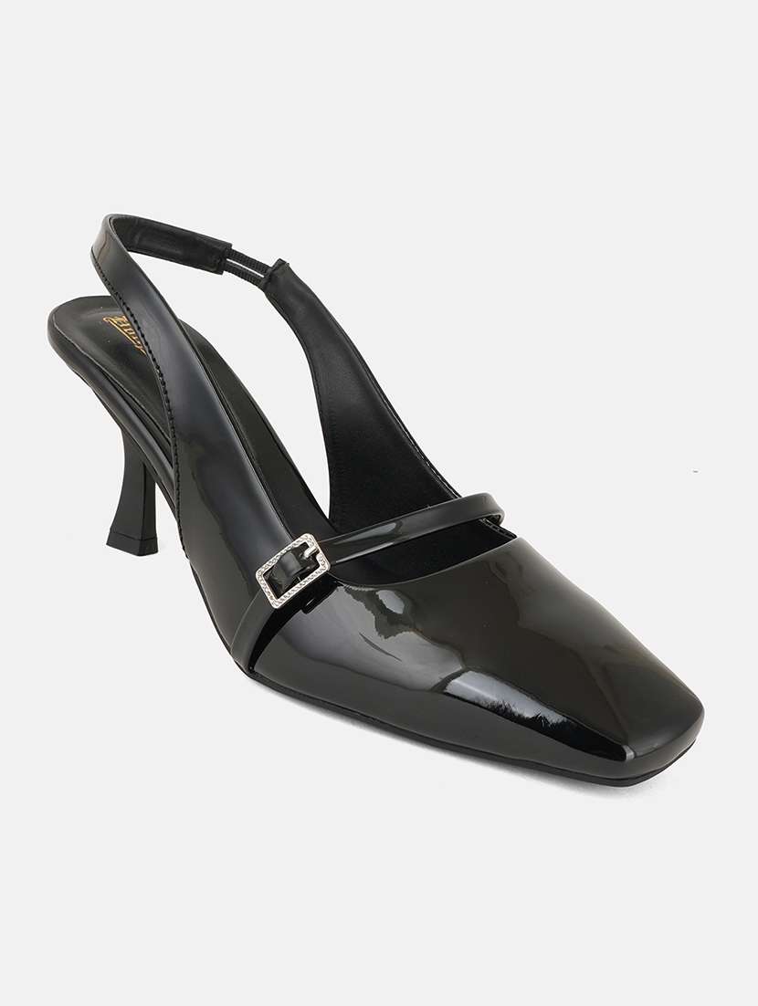 women solid back strap kitten heel sandals - 22084745 - Standard Image - 3