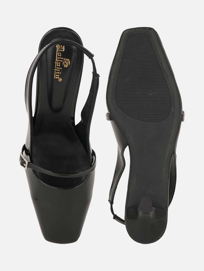 women solid back strap kitten heel sandals - 22084745 - Standard Image - 5