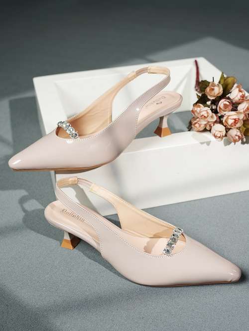 women solid back strap kitten heel sandals - 22084747 - Standard Image - 0