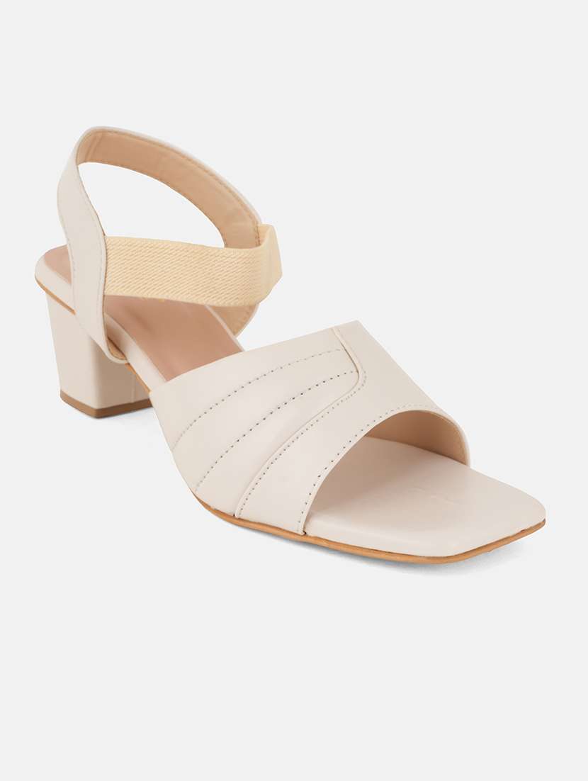 women solid back strap block heel sandals - 22084751 - Standard Image - 3